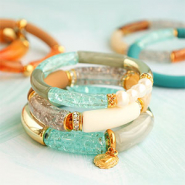 Set di ispirazione Idee creative per bracciali con perline cilindriche in acrilico con venature