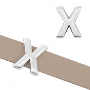 Passante di metallo DQ &Oslash;10,3x2,3 mm a forma di lettera X argento antico (privo di nichel)