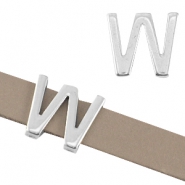 Passante di metallo DQ &Oslash;10,3x2,3 mm a forma di lettera W argento antico (privo di nichel)