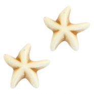 Perline di ceramica turchese a forma di stella marine biancastro beige