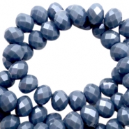 Perline sfaccettate 4x3mm rondella blu avio