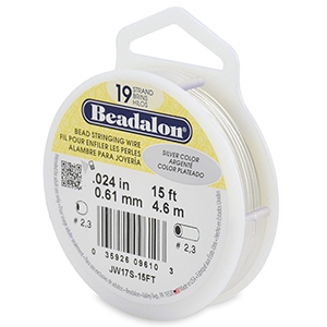 Beadalon filo infilaperle 19 fili diametro 0.61mm argento
