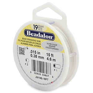 Beadalon filo infilaperle 19 fili diametro 0.38mm argento