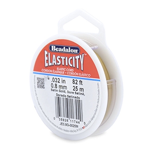 Beadalon filo infilaperle elastico diametro 0.8mm 25 metri oro satinato