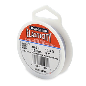 Beadalon filo infilaperle elastico diametro 0.5mm 5 metri argento satinato