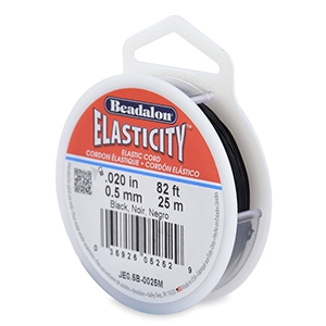 Beadalon filo infilaperle elastico diametro 0.5mm 25 metri nero