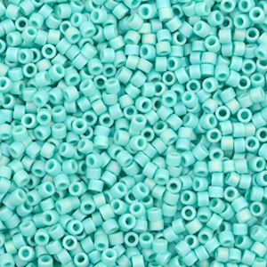 Perline Miyuki Delica 11/0 Opaque matte AB turquoise green DB-878