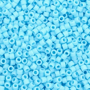 Perline Miyuki Delica 11/0 Opaque matte turquoise blue DB-755
