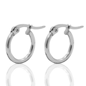 Orecchini in acciaio inossidabile 15mm a cerchio argento