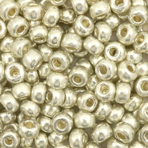 Rocailles Miyuki 6/0 Duracoat galvanized silver 6-4201
