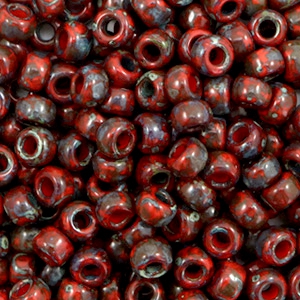 Rocailles Miyuki 6/0 Opaque picasso red 6-4513