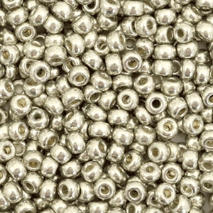 Rocailles Miyuki 8/0 Duracoat galvanized light pewter silver 8-4221