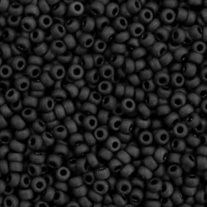 Rocailles Miyuki 11/0 Opaque matte black 11-401f
