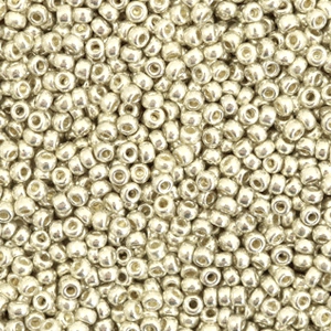Rocailles Miyuki 11/0 Duracoat galvanized silver 11-4201
