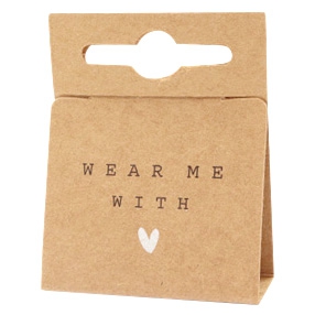 Espositori bigiotteria in cartoncino 'wear me with &hearts;' marrone