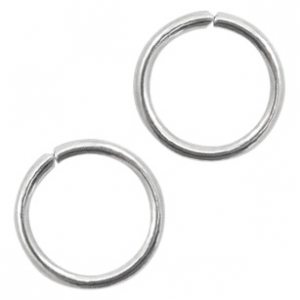 Componenti in acciaio inossidabile anellini apribili 8mm argento antico