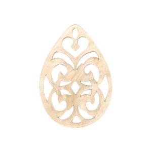 Pendenti in resina 38x27 mm a forma di goccia in stile barocco beige semolina chiaro