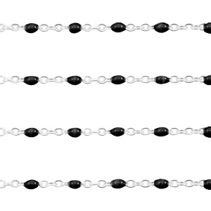 Componenti in acciaio inossidabile 1 mm catena stile rosario nero-argento