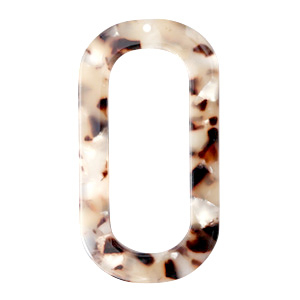 Pendenti in resina 56x30 mm lungo ovale beige marrone misto