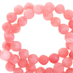 Perline in pietra naturale 6mm opaca rosa
