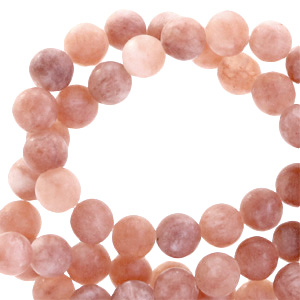 Perline in pietra naturale Calcedonio (Quarzo) e Agata 4mm opaca rosa sbiadito