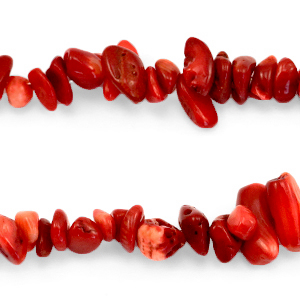 Perline in pietra naturale chips rosso siam