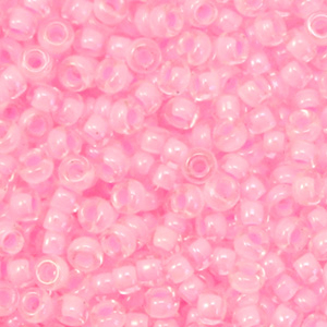 Rocailles Miyuki 8/0 Pink lined crystal 8-207