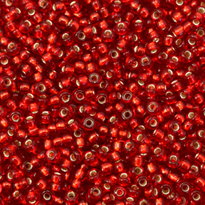 Rocailles Miyuki 11/0 Silverlined ruby red 11-11