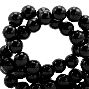 Perline di vetro 8 mm opache nere