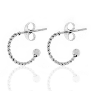 Orecchini in acciaio inossidabile a cerchio 12mm argento