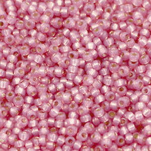 Rocailles Miyuki 11/0 Duracoat silverlined dyed pink 11-4237
