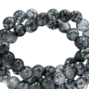 Perline di vetro 4 mm multicolore grigio scuro