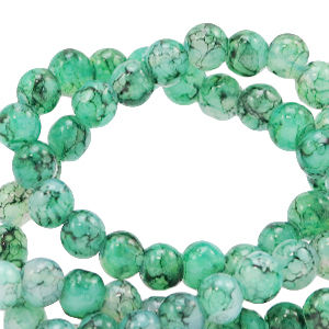 Perline di vetro 6 mm multicolore verde cenere
