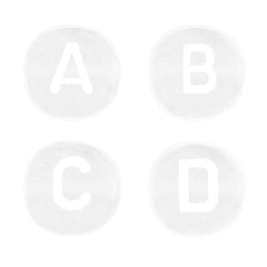 Perline alfabeto in acrilico misto bianco trasparente