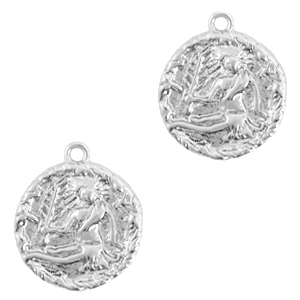 Metallo TQ in ottone ciondolo costellazione vergine argento