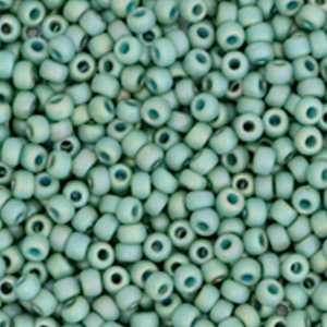 Rocailles Miyuki 11/0 Opaque glazed frosted rainbow celadon green 11-4701
