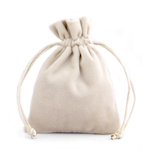 Sacchetto in velluto beige
