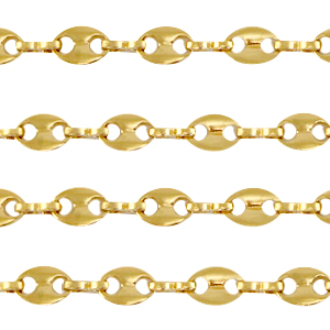 Componenti in acciaio inossidabile catena a rol&ograve; puffed anchor mariner links oro