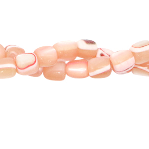 Perline di conchiglia tubo rosa pesca