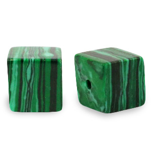 Perline in pietra naturale 4mm quadrato verde