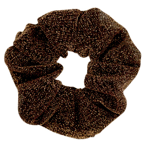 Elastici per capelli glitterato marrone oro