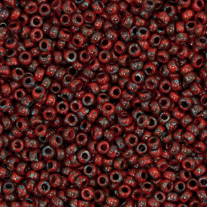 Rocailles Miyuki 11/0 Opaque picasso red 11-4513