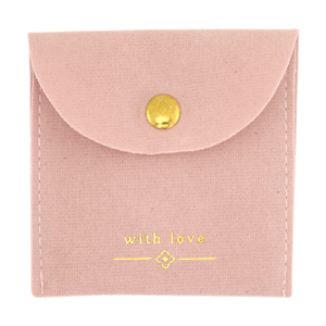 Sacchetto per gioielli "with love" rosa vintage-oro
