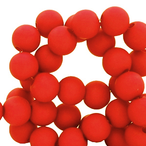 Perline in acrilico 4 mm opaca rosso dolce