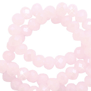 Perline sfaccettate 3x2mm rondella rosa pallido-effetto perlato