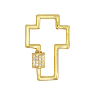 Chiusura con zirconia croce oro