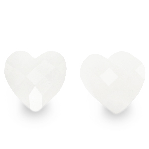 Perline sfaccettate fashion cuore bianco