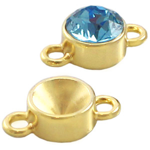 Componenti di metallo TQ castone per Swarovski SS39 2 annelini oro