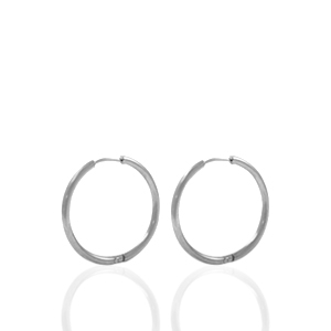 Orecchini in acciaio inossidabile 14mm a cerchio argento