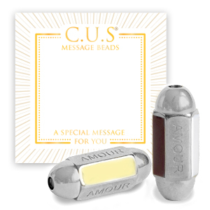 Message beads C.U.S&reg; per bigiotteria "amour" argento (privo di nichel)
